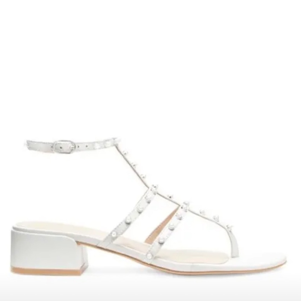 🌹STUART WEITZMAN 🌹 Dancer Pearl 35 Embellished White Sandals Size: 7.5